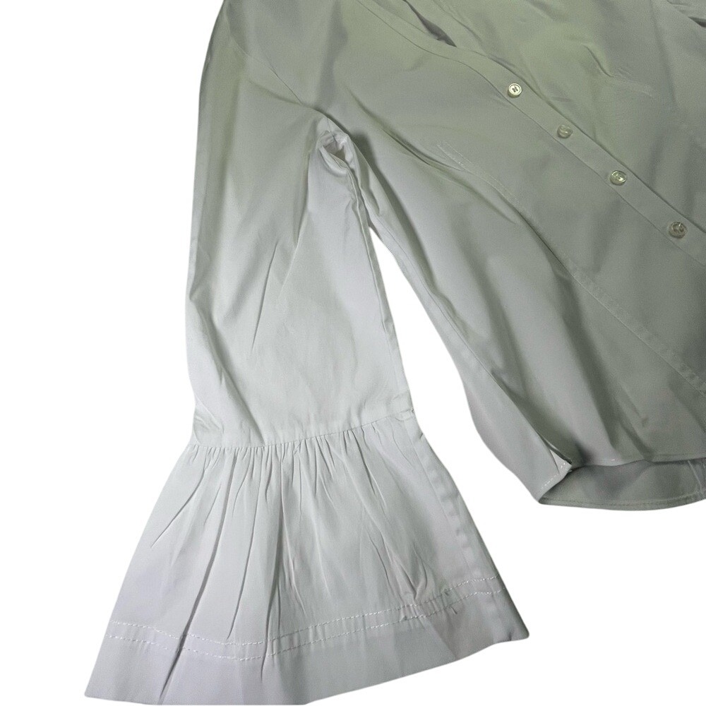 Veronica Beard 2 White Button-Down Ruffled Sleeve… - image 3